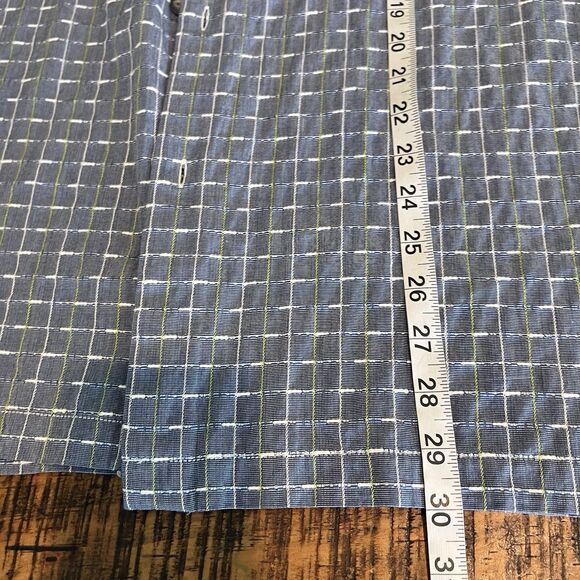 Tommy Bahama Shirt Men Large Adult Blue Casual Button Down Textured Silk Check - Picture 7 of 7